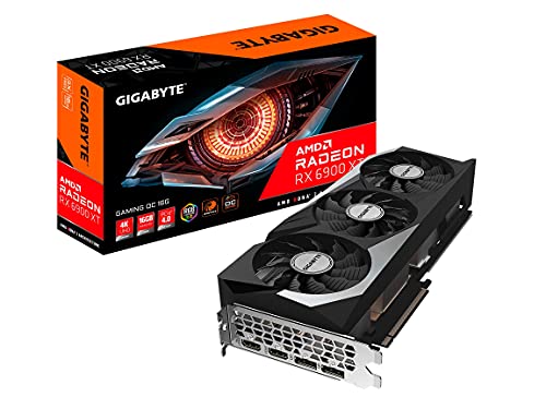 GIGABYTE Radeon RX 6900 XT Gaming OC 16G Graphics Card, WINDFORCE 3X Cooling System, 16GB 256-bit GDDR6, GV-R69XTGAMING OC-16GD Video Card (Renewed)