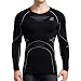 ALPINE PRO Men's Compression Shirts, Moisture Wicking Cool Dry, Long Sleeve High Elasticity Workout Seamless Base Layer Black