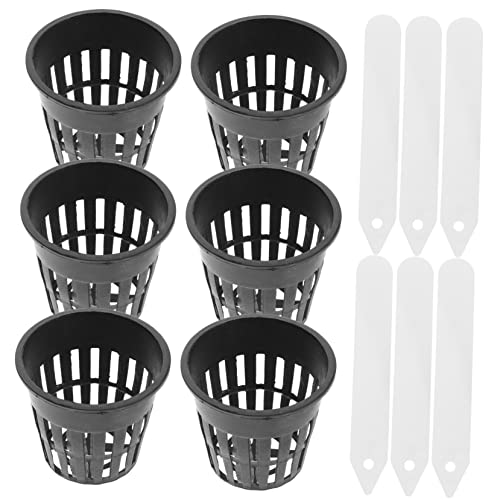 ROMISBABA 1 Juego De Cestas Hidropónicas para Plantas Macetas Grandes para Flores Contenedores Macetas para Plantas De Interior Macetas De Cultivo Color Negro PP Y PVC