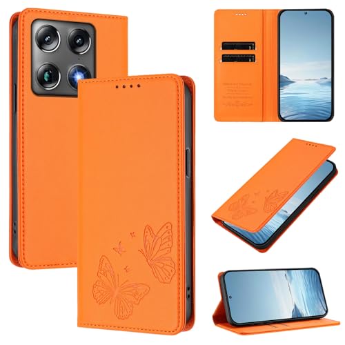 �X�}�z�P�[�X �Ή��@�� for Motorola Signature 5G / X70 Air Pro/Edge 70 Ultra �yRFID�u���b�N�z�y�J�[�h�z���_�[�t�����z �}�O�l�b�g�J�� �X�^���h�@�\�t���z Orange