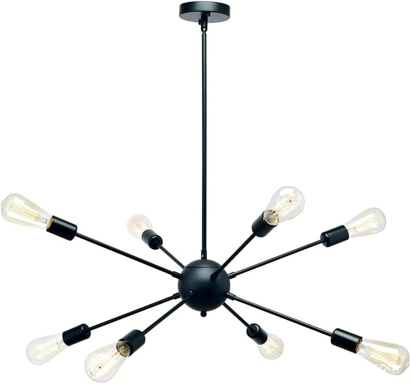 Lustre moderne milieu siècle 8 lumières suspension industrielle salon chambre
