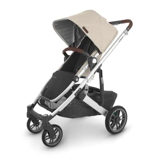 UPPAbaby Cruz V2 Stroller/Full-Featured Stroller with Travel System Capabilities/Toddler Seat, Bumper Bar, Bug Shield, Rain Shield Included/Declan (Oat Mélange/Silver Frame/Chestnut Leather)