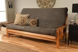 Queen Size Futon Mattress Cover, Suede Microfiber, Zippered, Kodiak Styles Premium Quality (Suede Gray)