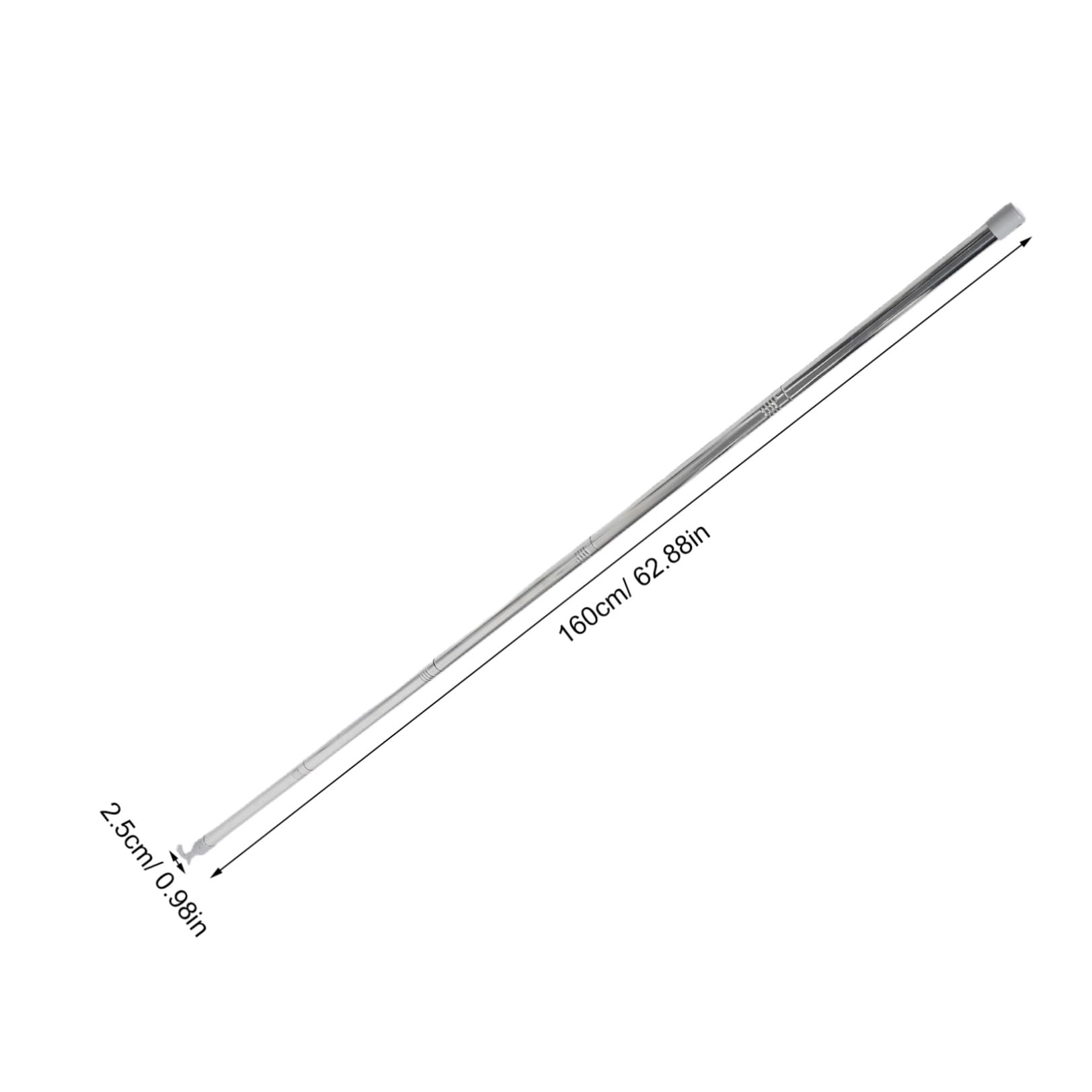 MAGICLULU Asta Telescopica in Acciaio Inox Regolabile con Gancio per Apertura Lucernari e Tende da Finestra, Resistente all'Usura, per Case e Ambienti Commerciali, 2 Metri