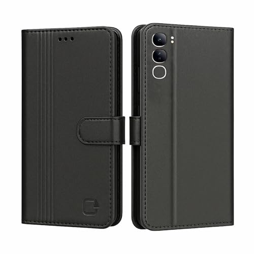 Image of AIBEX Shock Proof Flip Compatible for Vivo Y300 5G Flip Cover Leather Finish | Inside TPU with Card Pockets | Wallet Stand | Complete Protection Flip Case - Black