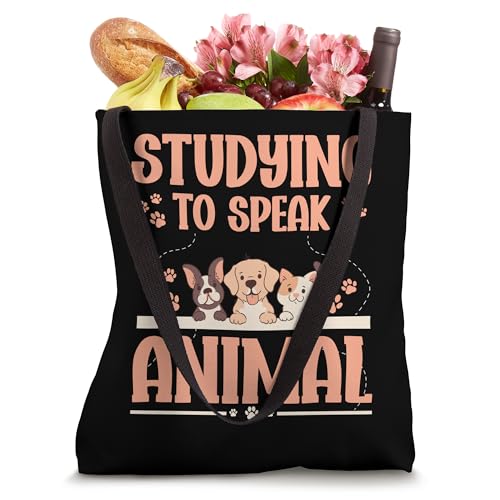 Future Vet Veterinary Student Studying To Speak Animal Tote Bag miniatura 4