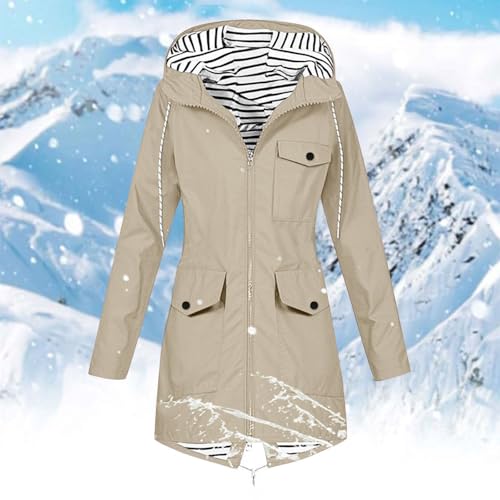 Uillui Women's Lightweight Khaki Rain Jacket - Your Go-To for Windy Adventures! - Image 2