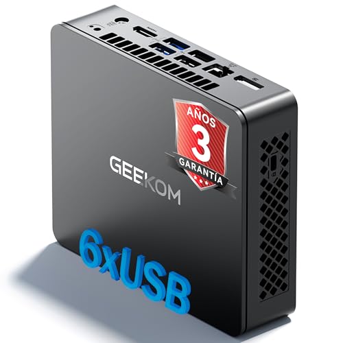 GEEKOM Air12 Lite Mini PC con 3 Años de Soporte - con Alder Lake N150 CPU, 8GB RAM+256GB SSD,...