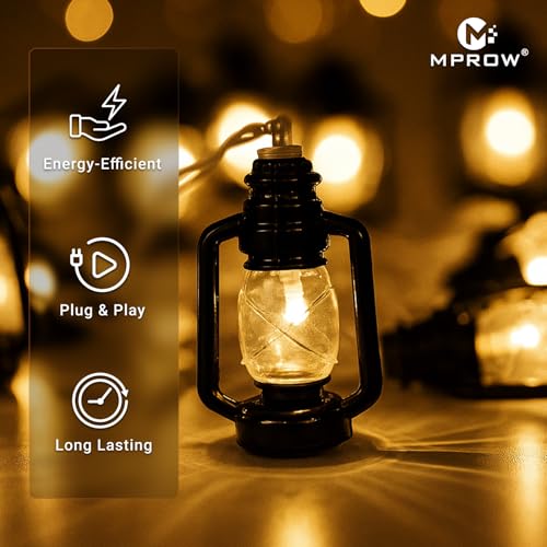 Image of MPROW Water Drop LED String Lights, 14 Warm White Fairy Lights, Plug-in Decorative Lights for Indoor Outdoor (Lantern Warm White, 3m, 14)