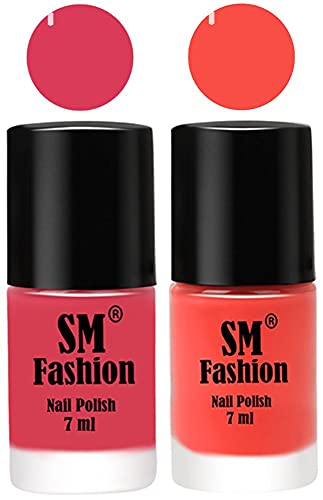Image of Long Lasting Nail Polish | Nail Paint Combo 7 ml Each) - Set of 2 Rose-Coral