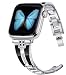 JSGJMY Bling Bands Compatible with Apple Watch Band 38mm 40mm 42mm 44mm with Case,Women Diamond Rhinestone Metal Jewelry Wristband Strap for iwatch Series 5/4/3/2/1 (Silver, 38mm/40mm)