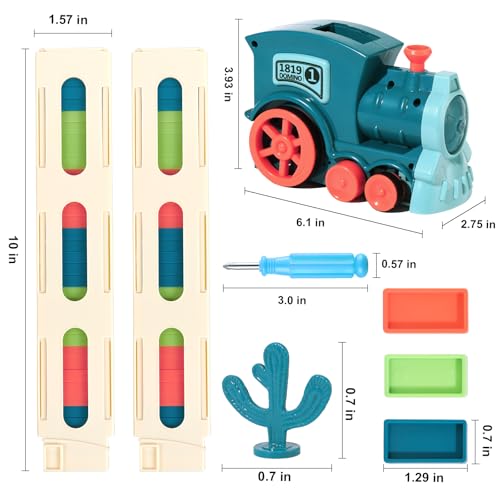 Juego de dominó tren con 200 piezas para niños miniatura 3