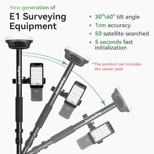 E1 GNSS IMU RTK GPS Surveying Equipment Rover Receiver Rtk Gnss Handheld Collector and Survey Software, 1408 Channels, 1cm Accuracy, 5km Distance