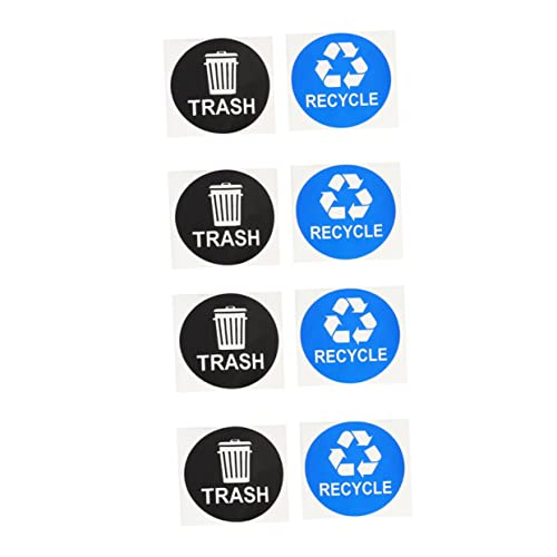 BCOATH 8pcs Rubbish Bin Stickers Trash Classification Decals for Recycling Self-Adhesive Labels Easy to Use Smooth for Home Office