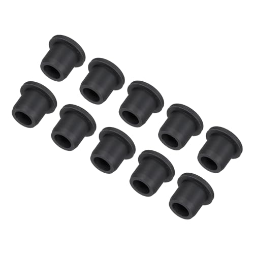Image of MECCANIXITY High Temp Silicone Plug Mount Dia 11mm /0.43 Inch T Shaped Solid Rubber Stopper Hole Plugs for Coating Plating Waterproof Sealing Plugs Black Pack of 10(OD 15mm /0.59 Inch)