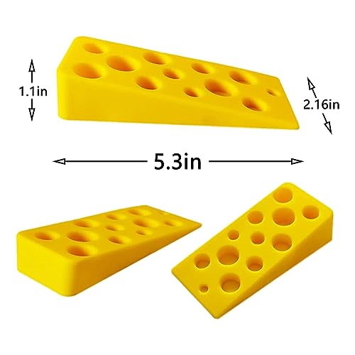 Newwyt 3Pieces Creative Silicone Cheese Door Stop Bottom Wedge Door Open for Classroom Office Home Door Stop Door Wedge Silicone - Image 2