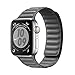 Produktbild JONWIN Lederarmband Kompatibel mit Apple Watch Armband 38mm 40mm 42mm 44mm,Echtes Leder Vintage Armbänder Kompatibel für Männer Frauen iWatch Series6/5/4/3/2/1,SE,Grau
