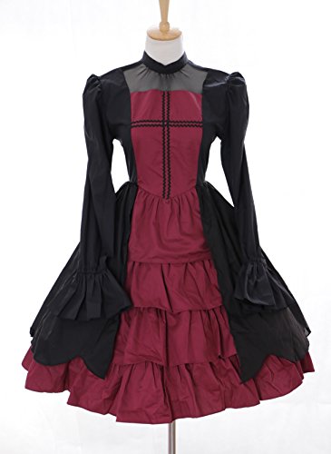 Kawaii-Story JL-655 Czarno-czerwony długowłosy kostium wampira w stylu Dark Gothic (rozmiar M)