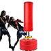 Saco De Boxeo De Pie Libre para Adultos Y Niños, Inflable Fitness Target Stand Tower Bag, Kicking Training Heavy Duty Tumbler Column Sandbag,Rojo