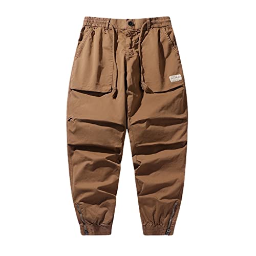 Mens Cargo Pants Relaxed Fit with Pockets Casual Boys Jogger Pants Trousers4
