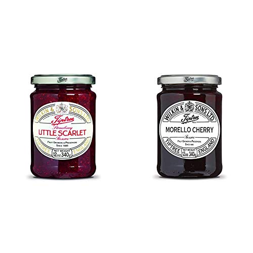 Tiptree Little Scarlet Strawberry Preserve, 12 Ounce Jar & Morello Cherry Preserve, 12 Ounce Jar #TOP22