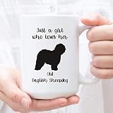 Vieux cadeaux de chien de berger anglais pour elle juste une fille qui aime son vieux chien de berger anglais