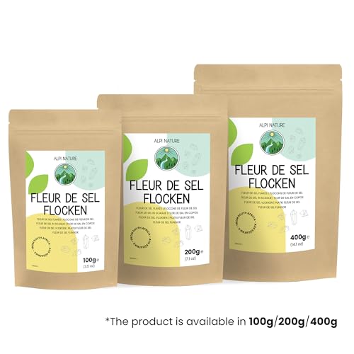Alpi Nature Fleur de Sel Salz Flocken 400g, Meersalz Кristalle 0.5-2mm aus Südafrika für die Gourmetküche