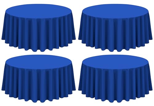 Showgeous 4 Pack Royal Blue Polyester 90 Inch Round Tablecloths
