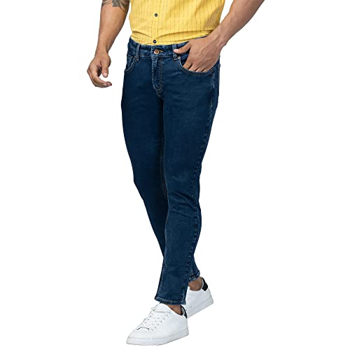 Image of Spykar Men's Kano Slim Fit Mid-Rise Jeans (Ankle Length)