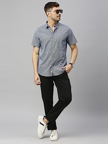 Image of Thomas Scott Mens | Half Sleeve Checkes | Printed | Slim Fit | 100% Cotton | Spread Collar | Shirts