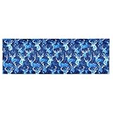 Amooorous Blue Pixel Elch Weihnachten verstellbare Volant-Vorhänge 45,7 x 137,2 cm...