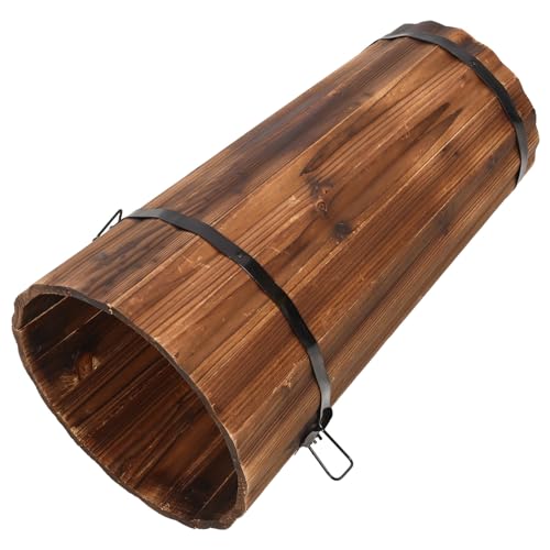 DONFAMDS 炭化木製傘立て 大型傘収納ラック 玄関用雨傘オーガナイザー 耐久性歩行杖収納可能