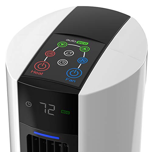 Lasko FH500 Fan & Space Heater Combo Tower, 42 Inch, Black White