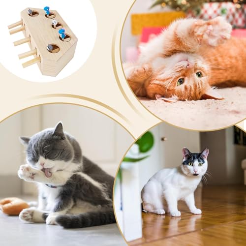 Jouet interactif de chat griffoir bois exercice stimulation - 7