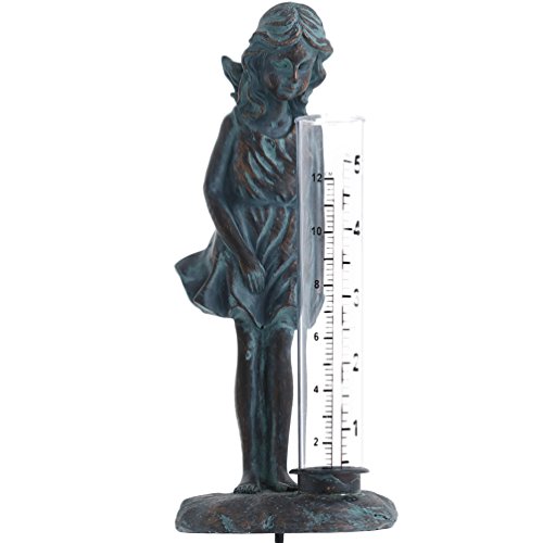 Topadorn Garden Rain Gauge Decor Lady Girl Rain Gauge Stake With Udometer #TOP5