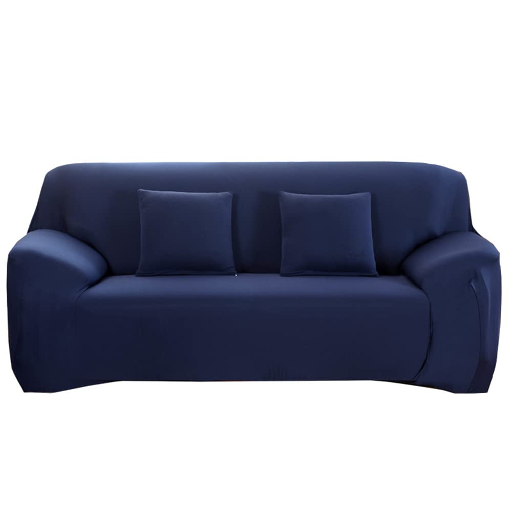 Surwin Sofa Slipcovers 1 2 3 4 Seater, Printed Fabric Elastic Sofa Cover Universal Arm Stretch Sofa Covers Protector Couch Slipcover Stylish Furniture Protector (navy blue,3 Seater (190-230cm))