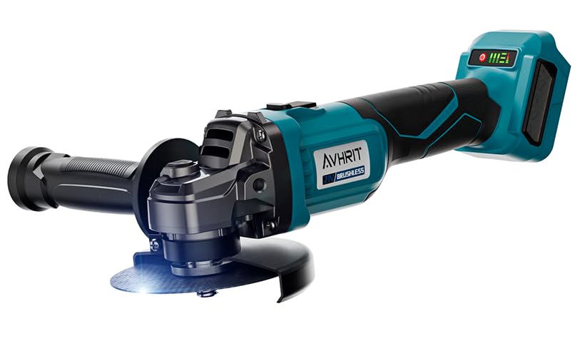 Cordless Angle Grinder Tool for Makita Battery(Tool Only), Avhrit 4-1/2”x7/8" Brushless Power Angle Grinder 10,000RPM, Battery Angle Grinder w/3 Speed Control, Handle, Cutting Wheel for Metal Cutting