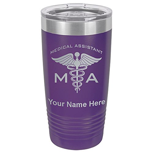 Taza de vaso de 20 onzas, asistente médico de MA, grabado personalizado incluido
