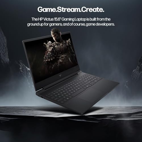 Image of HP Victus 15.6 inch FHD 144 Hz IPS Gaming Laptop, AMD Ryzen 7 7445HS Processor, GeForce RTX 4050, 16GB RAM 512GB SSD, Webcam, Wi-Fi 6, Backlit Keyboard, Windows 11 Pro, Black
