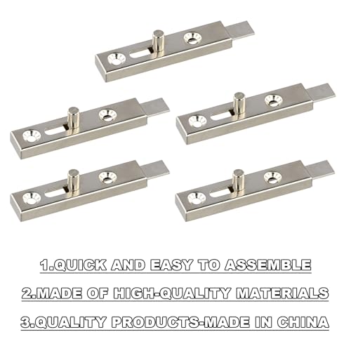 4 Stück Metallische Möbelriegel mit Schließwinkel, 70mm BALL Türriegel Innen - Schieberiegel Verriegelung zum Schrauben - Kleine Schubriegel für Türen und Möbel