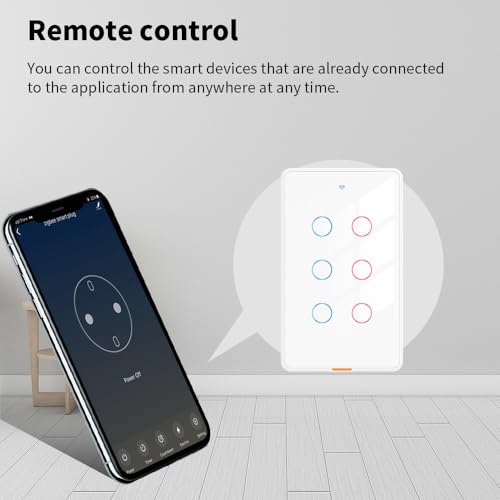 Cerhot DS123 Us Tuya Wifi Smart Switch Rf433Mhz Touch Wall Light Switch No Neutral Wire And Neutral Wire 1/2/3/4/6 Gang Smart Life App Compatible thumb #4