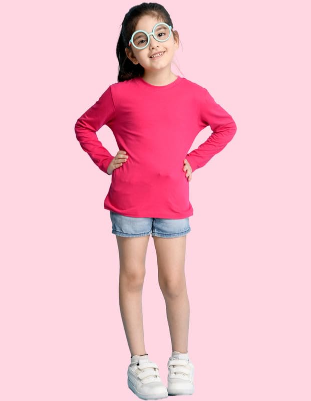 Image of Nusyl Girls Full Sleeves T-Shirt for Kids | Cute Printed Casual Wear | Soft Cotton Blend | Comfortable Regular Fit | 2-16 Years | Multiple Colors