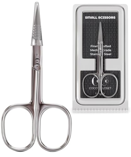 Curved Cuticle Nail Scissors – Precision Stainless Steel Manicure & Pedicure Scissors for Fingernails, Toenails, Eyebrows & Dry Skin – 3.5