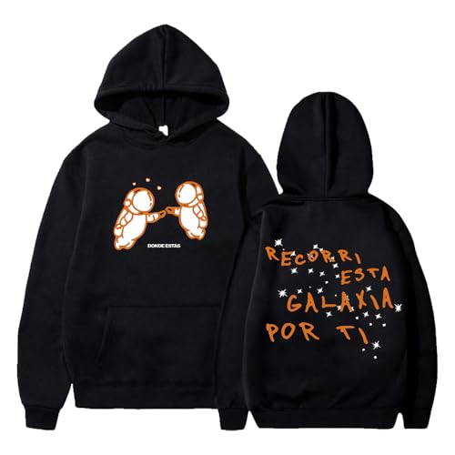 DIULEILAOMOU Ivan Cornejo Donde Estas Hoodie Long Sleeve Streetwear Women Men Hooded Sweatshirts Fashion Clothes (Medium Black)