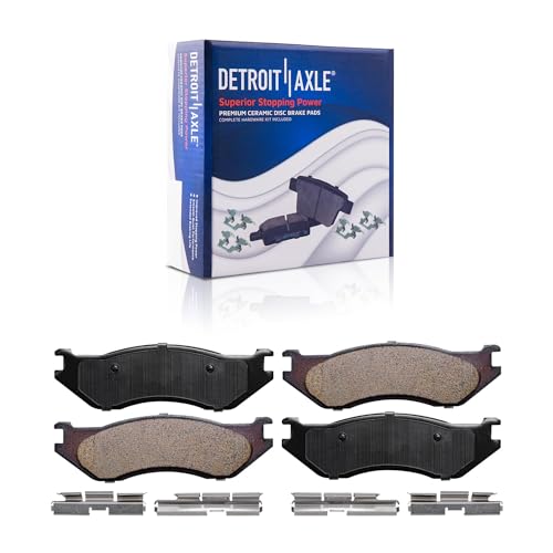 Image of Detroit Axle - Brake Kit for 2002-2005 Dodge Ram 1500, 2004-2006 Durango, | Front & Rear Drilled Slotted Brakes Rotors Replacement Ceramic Brake Pads : 13.23 inch inch Front Rotor