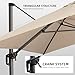 PURPLE LEAF 10' X 13' Patio Umbrella with Base Outdoor Cantilever Rectangle Umbrella Aluminum Offset Umbrella with 360-degree Rotation for Garden Deck Pool Patio Beige