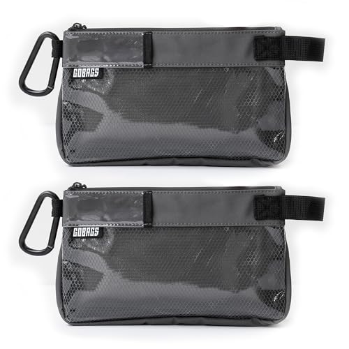 GOBAGS Produktionstaschen mit Reißverschluss, Elektronik- und Kamerazubehör, Kabel-Organizer, Zubehörtasche, Reisekamera-Zubehör (klein, grau, 2 Stück)