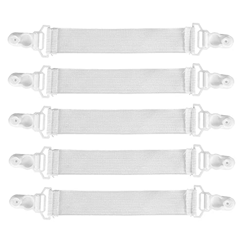 Cabilock 16pcs Bed Sheet Clip Sheet Strap Bling Sheets Adjustable Heavy Duty Fitted Sheet Straps Clips Mattress Bed Sheet Holder Clips Elastic Sheet Suspenders Fasteners for Bed Mattress Cover Sofa