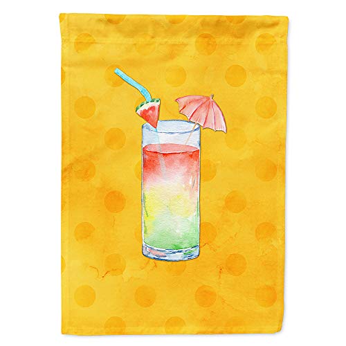 Drapeau Umbrella Cocktail Yellow Polkadot grand format pour animer vos soirées de jardin d'été