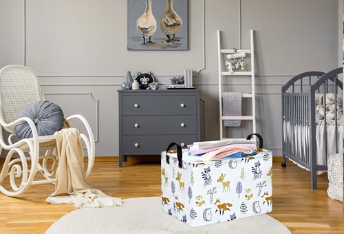 Image of Baby Hamper Girls Storage Basket Collapsible Canvas Women Organizer Bin Gift Shelf Baskets for Home and Outdoor Room Decor
